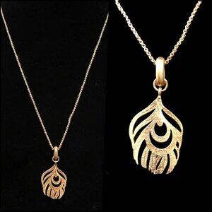 Kendra Scott Gold Peacock Feather Necklace NWT